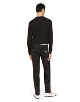 Round-neck wool sweater with DG embroidery - | Dolce & Gabbana