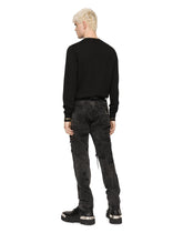 Round-neck wool sweater with logo tag inlay - | Dolce & Gabbana