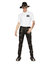 Wool polo-shirt with DG logo inlay - | Dolce & Gabbana