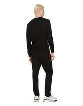 Cotton round-neck sweater with DG patch - | Dolce & Gabbana