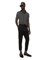 Silk jacquard polo-shirt with DG patch - | Dolce & Gabbana
