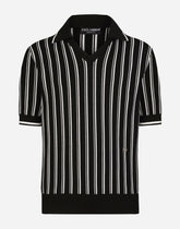 Silk jacquard polo-shirt with DG patch - | Dolce & Gabbana
