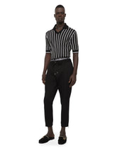 Silk jacquard polo-shirt with DG patch - | Dolce & Gabbana