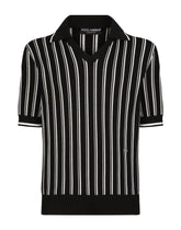 Silk jacquard polo-shirt with DG patch - | Dolce & Gabbana
