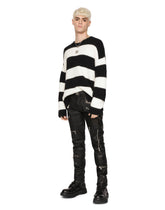 Round-neck alpaca wool sweater with DG patch - | Dolce & Gabbana