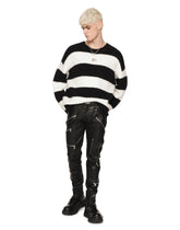 Round-neck alpaca wool sweater with DG patch - | Dolce & Gabbana