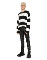 Round-neck alpaca wool sweater with DG patch - | Dolce & Gabbana