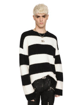 Round-neck alpaca wool sweater with DG patch - | Dolce & Gabbana