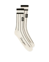Striped cotton jacquard socks with DG logo - | Dolce & Gabbana