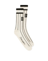 Striped cotton jacquard socks with DG logo - | Dolce & Gabbana