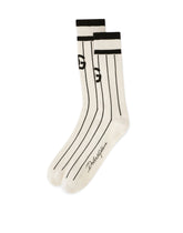 Striped cotton jacquard socks with DG logo - | Dolce & Gabbana
