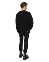 Cashmere round-neck sweater with DG logo inlay - | Dolce & Gabbana