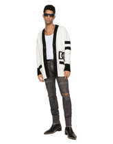 Virgin wool cardigan with DG logo - | Dolce & Gabbana
