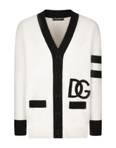 Virgin wool cardigan with DG logo - | Dolce & Gabbana