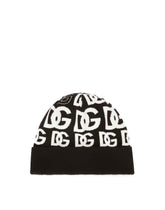 Knit cashmere jacquard hat with DG logo - | Dolce & Gabbana