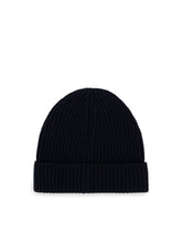 Knit cashmere hat with branded plate - | Dolce & Gabbana