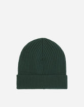 Wool and cashmere knit hat with logo plaque - | Dolce & Gabbana