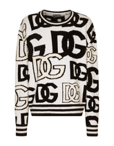 Round-neck wool jacquard sweater - | Dolce & Gabbana