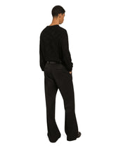 Silk round-neck sweater with all-over DG inlay - | Dolce & Gabbana