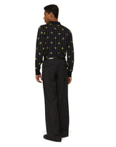 Wool sweater with flocked DG print - | Dolce & Gabbana