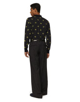 Wool sweater with flocked DG print - | Dolce & Gabbana