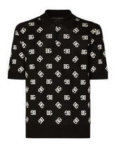 Technical jacquard polo-shirt with DG detailing - | Dolce & Gabbana