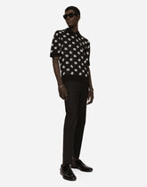 Technical jacquard polo-shirt with DG detailing - | Dolce & Gabbana