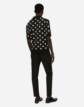 Technical jacquard polo-shirt with DG detailing - | Dolce & Gabbana