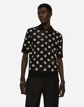 Technical jacquard polo-shirt with DG detailing - | Dolce & Gabbana