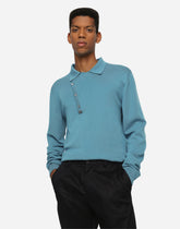 Wool polo-neck sweater with DG hardware - | Dolce & Gabbana