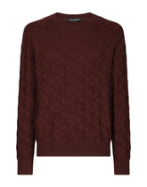 3D silk jacquard round-neck sweater - | Dolce & Gabbana