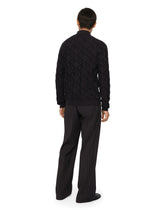 Long-sleeved 3D silk jacquard polo-shirt - | Dolce & Gabbana