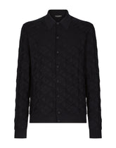 Long-sleeved 3D silk jacquard polo-shirt - | Dolce & Gabbana