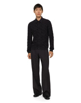 Long-sleeved 3D silk jacquard polo-shirt - | Dolce & Gabbana