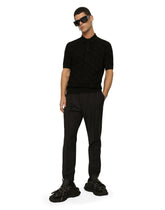 Short-sleeved 3D silk jacquard polo-shirt - | Dolce & Gabbana