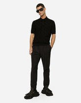 Short-sleeved 3D silk jacquard polo-shirt - | Dolce & Gabbana