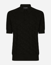 Short-sleeved 3D silk jacquard polo-shirt - | Dolce & Gabbana