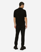 Short-sleeved 3D silk jacquard polo-shirt - | Dolce & Gabbana