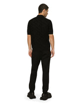 Short-sleeved 3D silk jacquard polo-shirt - | Dolce & Gabbana