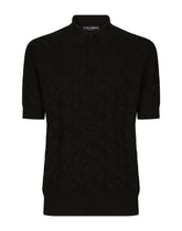 Short-sleeved 3D silk jacquard polo-shirt - | Dolce & Gabbana