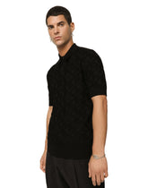 Short-sleeved 3D silk jacquard polo-shirt - | Dolce & Gabbana