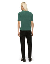 Ribbed round-neck sweater with DG hardware - | Dolce & Gabbana