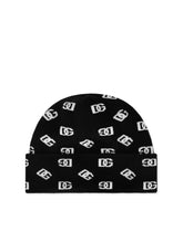 Jacquard knit hat with DG Monogram - | Dolce & Gabbana