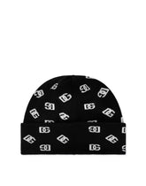 Jacquard knit hat with DG Monogram - | Dolce & Gabbana