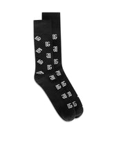 Stretch cotton jacquard socks with DG Monogram - | Dolce & Gabbana
