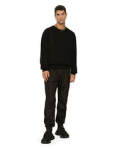 Technical wool round-neck sweater with embroidery - | Dolce & Gabbana