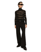 Striped technical wool turtle-neck sweater - | Dolce & Gabbana