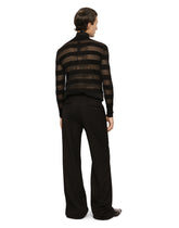 Striped technical wool turtle-neck sweater - | Dolce & Gabbana