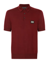 Wool polo-shirt with branded tag - | Dolce & Gabbana