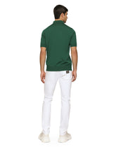 Wool polo-shirt with branded tag - | Dolce & Gabbana
